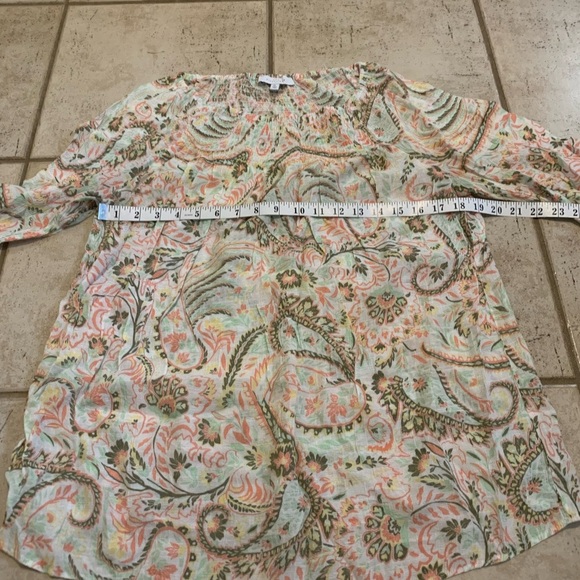 New Directions Boho Paisley Smocked Blouse - Size XL - Picture 3 of 6